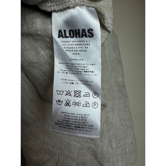 ALOHAS Linen Chari Wrap Mini Skirt in Natural Sz. S - Picture 7 of 9